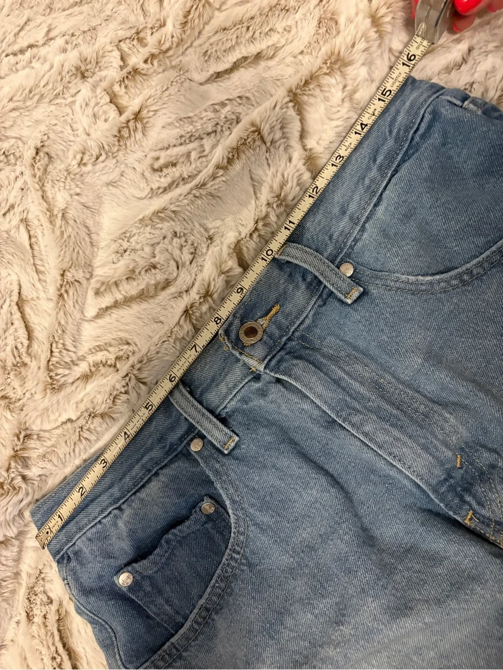 Levi's Light Blue Distressed Denim Shorts